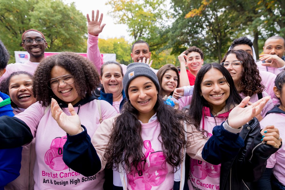 Young people at a Making Strides Against Breast Cancer event
