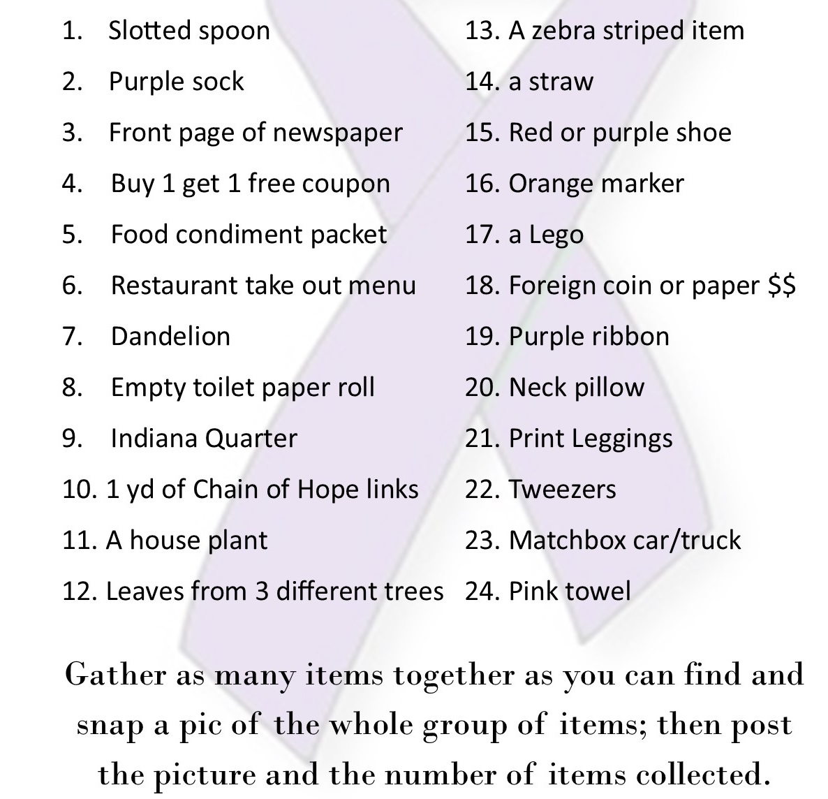 Scavenger Hunt American Cancer Society Resources