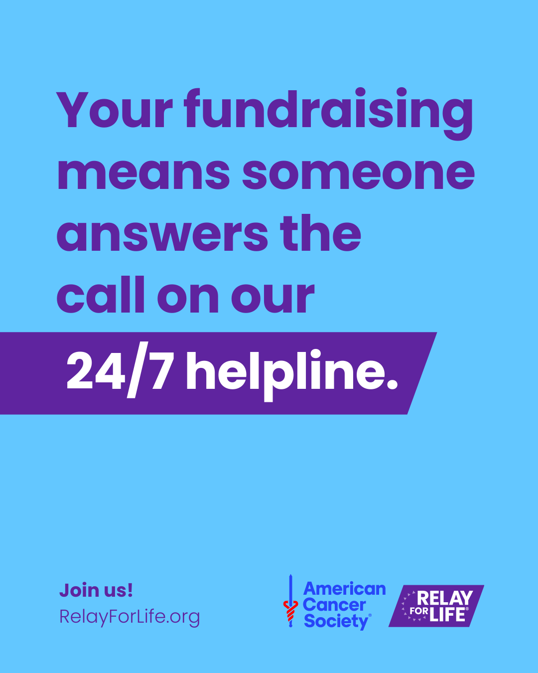 It takes all of us to make a difference in the fight
against cancer. Share the love for our community and
sign up at RelayForLife.org/EVENTNAME.

#RelayForLifeEVENTNAME