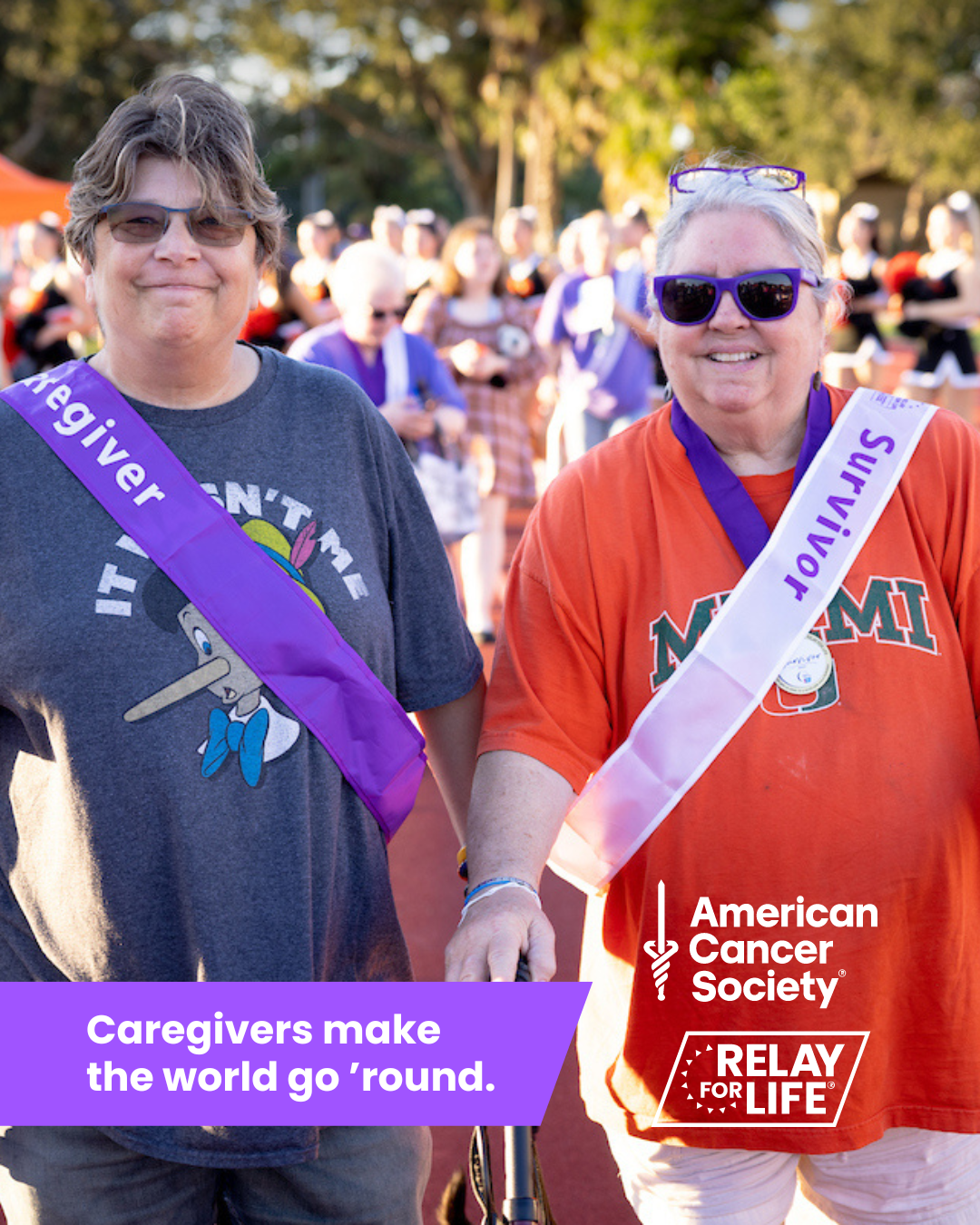 Help us celebrate the caregivers who offer

their support every single day. Sign up at
RelayForLife.org/EVENTNAME to help end cancer as

we know it, for everyone. #RelayForLifeEVENTNAME