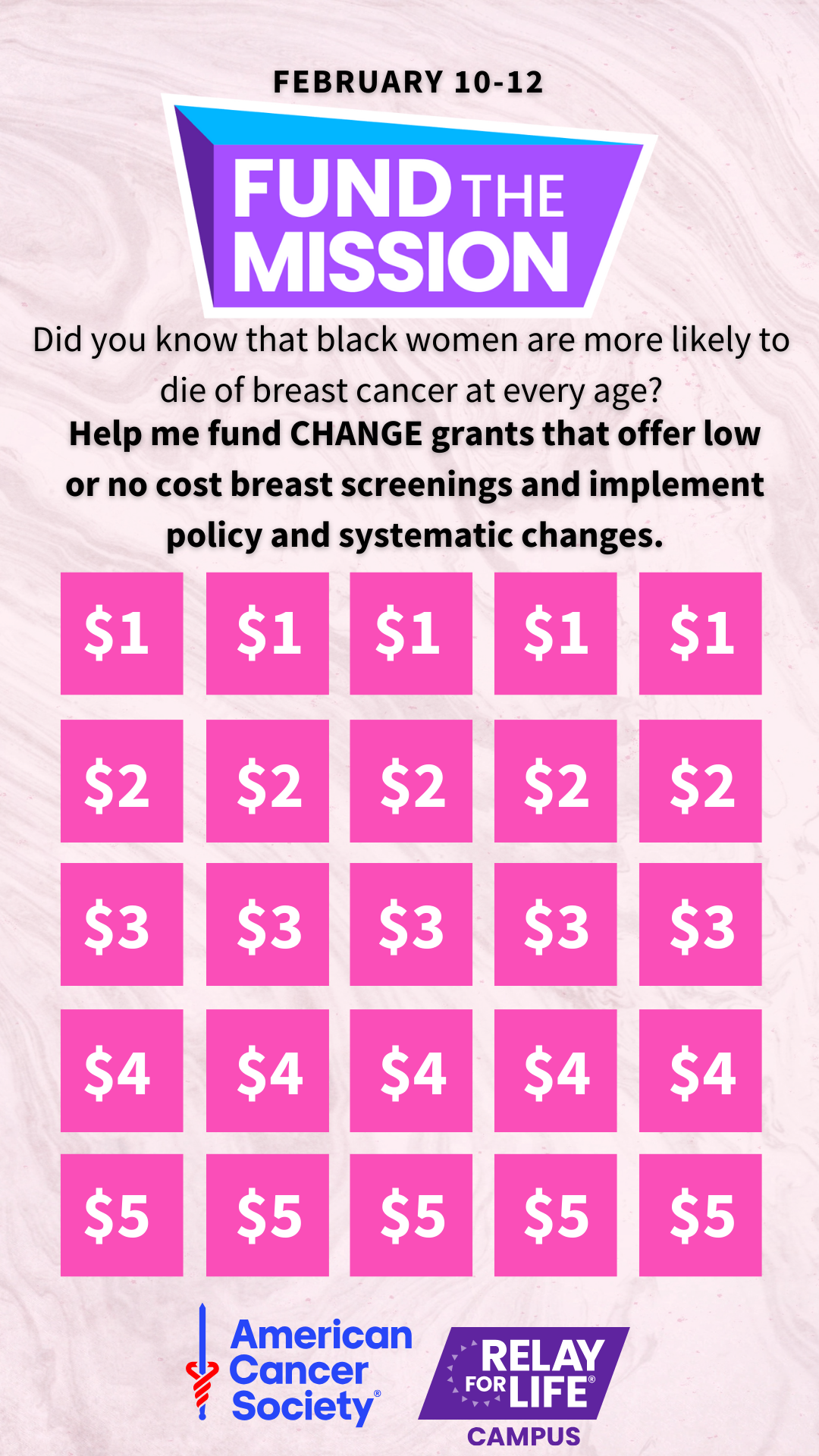 Campus RFL FTM Bingo Board 5