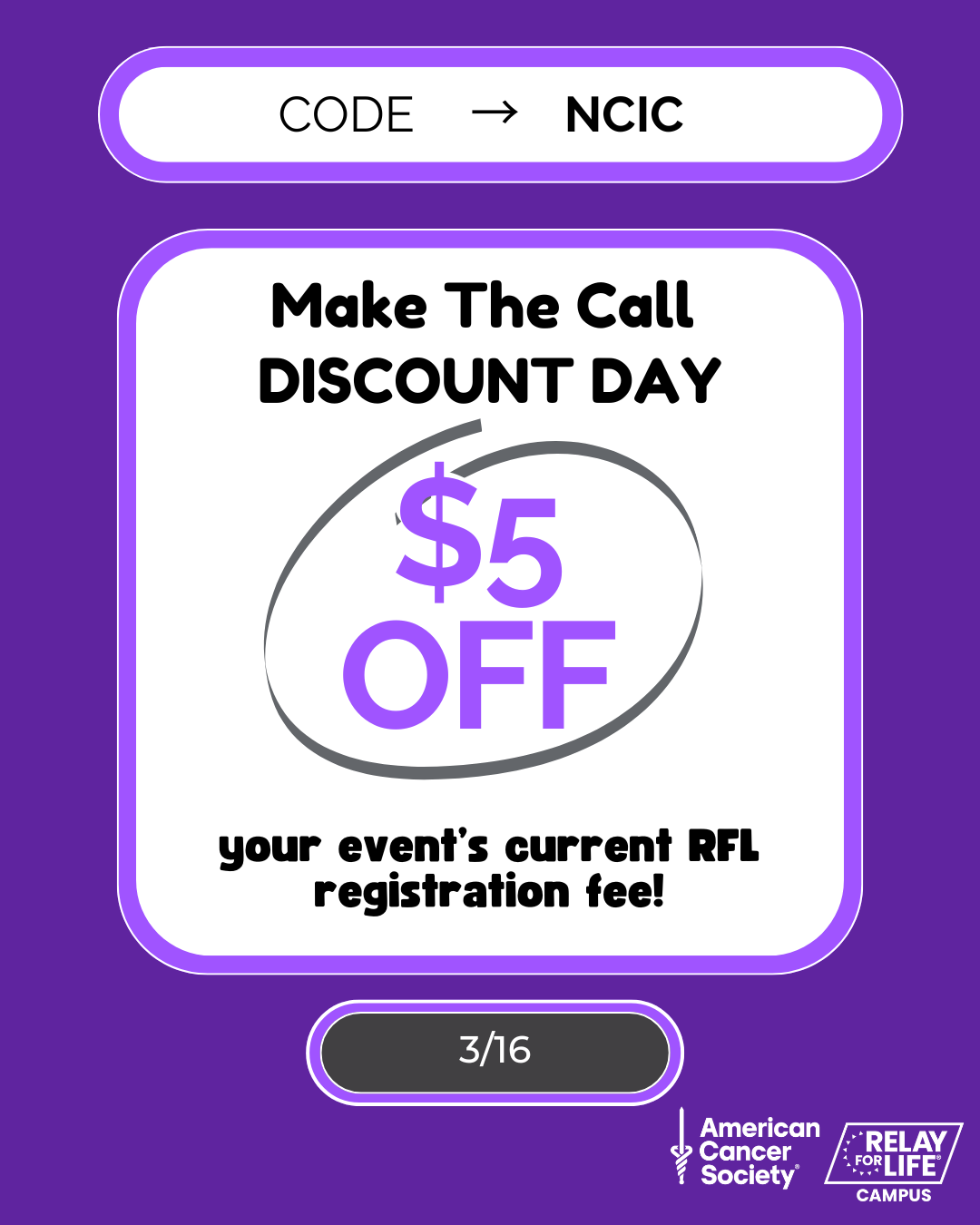 March 16th - Upcoming Discount Day